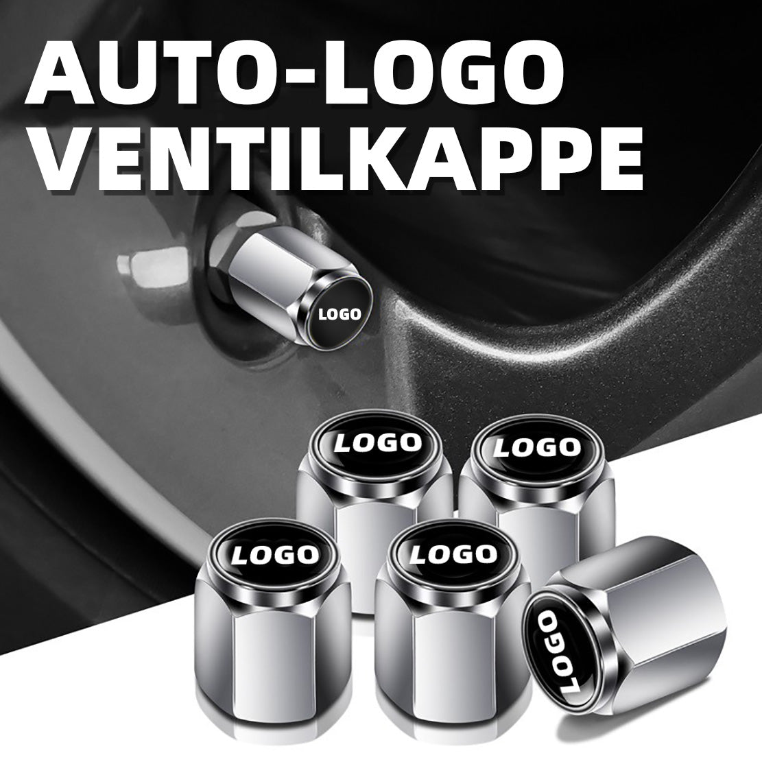 Valve caps made of aluminum alloy with car brand logo 