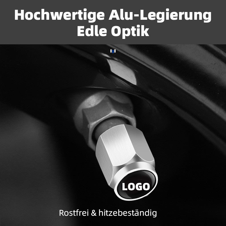 Valve caps made of aluminum alloy with car brand logo 